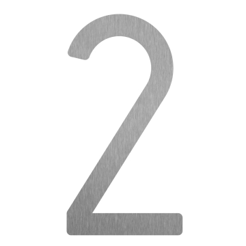 Număr casă modern "2" - 152 mm, din inox.