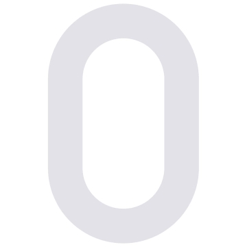 Număr de casă autoadeziv "0" - 40 mm, alb