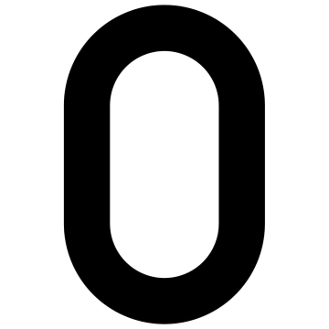 Număr de casă autoadeziv "0" - 40 mm, negru