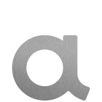Număr de casă autocolant "a" - 76 mm, din inox.