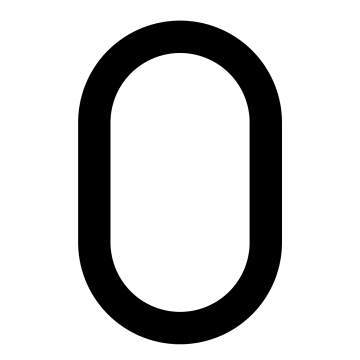 Număr de casă modern "0", 200 mm, negru