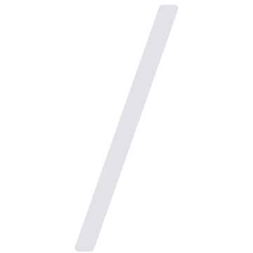 Semnul Slash modern ''/'' - 245 mm, de culoare albă.