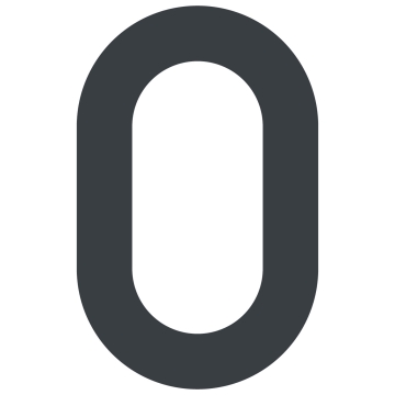 Număr de casă autocolant "0" - 40 mm, antracit.