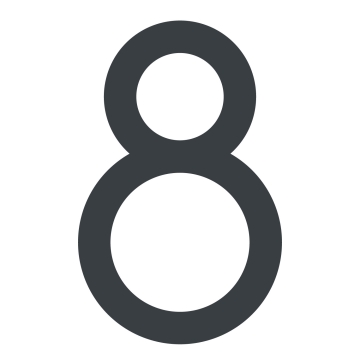 Număr de casă modern "8" - 245 mm, antracit.