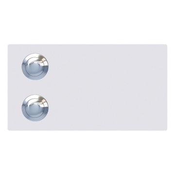 Sonerie dreptunghiulară dublă, albă.