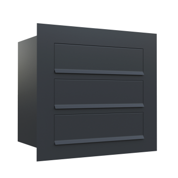 Cutie poștală încastrată Como pentru trei, neagră.