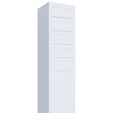 Cutie poștală Monolith pentru cinci apartamente, albă.