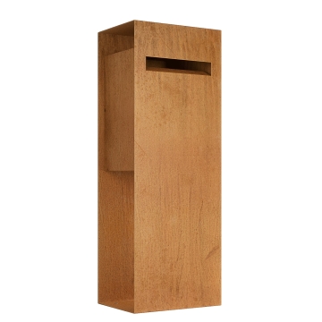 Cutie poștală Aleria din oțel Corten | preluare din spate