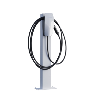 Suport podea VoltStand pentru încărcător Tesla Wallbox, cu placă de bază, Alb