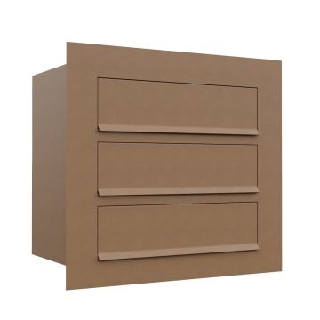 Cutie poștală încorporabilă Como pentru trei, aspect rugină