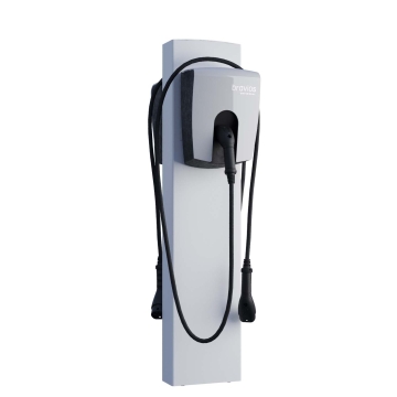 Stâlp universal pentru două wallbox-uri FlexiMount, cu ancoră de sol, alb.