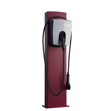 Picior universal FlexiMount pentru stație de încărcare, cu placă de bază, roșu.