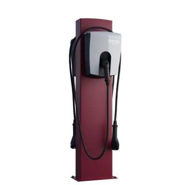 Suport universal FlexiMount pentru două stații de încărcare, cu placă de bază, roșu.