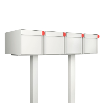 Cutie poștală americană Big Americano pentru patru locuințe, albă.