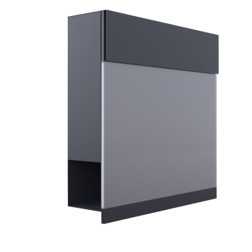 Cutie poștală Manhattan Special Alb Antracit cu placă acrilică albă