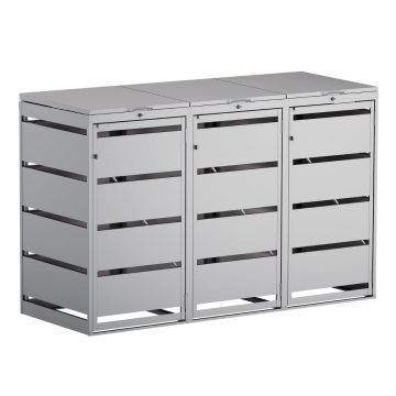 Container de gunoi Kim pentru 3 tomberoane de 120L, gri deschis