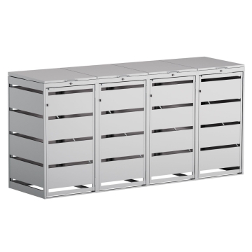 Containere de gunoi Kim pentru 4 pubele de 120L, gri deschis