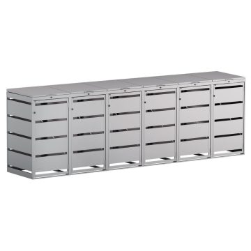 Cutie pentru pubele Kim 6 locuri, 120L, gri deschis