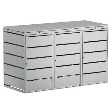 Cutie de gunoi Edda pentru 3 pubele de 240L, gri deschis