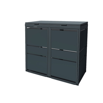 Cutie de gunoi Lewis pentru 2 pubele de 240 litri, antracit.