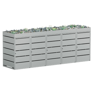 Container gunoi Edgar, pentru 5 containere de 240 litri, gri deschis.