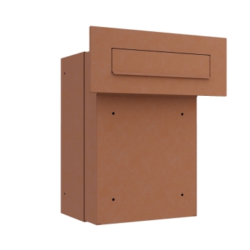 Cutie poștală Dante, model zidărie, aspect rugină.