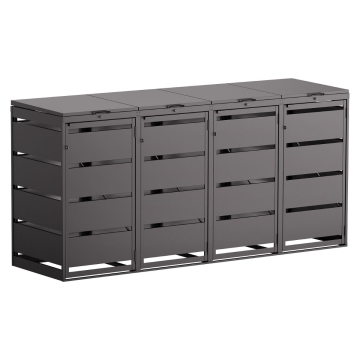 Container de gunoi Kim pentru 4 pubele de 120L, negru