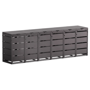 Boxă pentru pubele Kim 6 locuri, 120L, neagră.