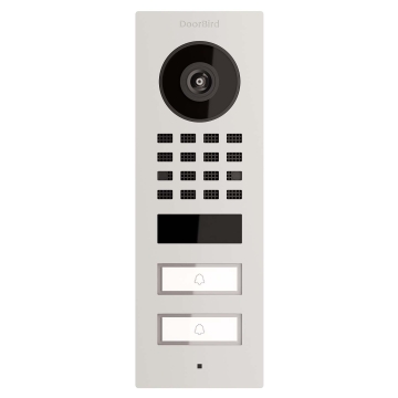 Interfon de exterior Smart-ON pentru două familii, compatibil Doorbird D1102V, alb.