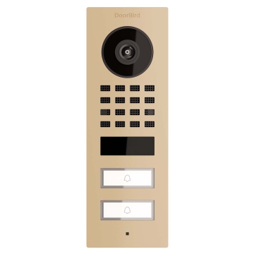 Interfon de exterior Smart-ON pentru două familii, compatibil Doorbird D1102V, bej