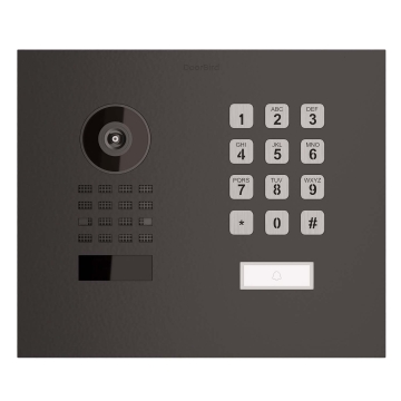 Interfon de exterior incastrabil Smart-IN WideScope Doorbird D1101KH cu modul tastatură, negru grafit.