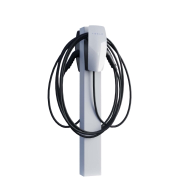 Stâlp de susținere VoltStand pentru două Wallbox-uri Tesla, cu ancoră de sol, Alb