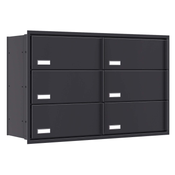 Cutie poștală încorporabilă Stockholm pentru șase locuințe, antracit.