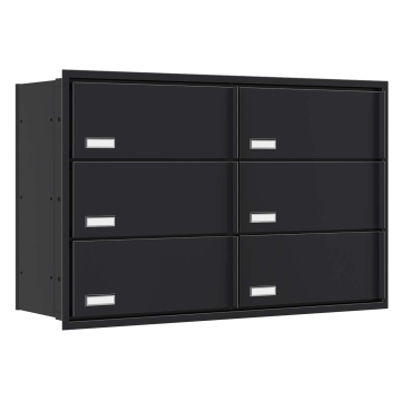 Cutie poștală încorporabilă Stockholm pentru șase, negru.