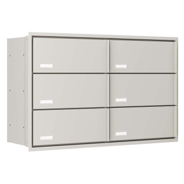 Cutie poștală încorporabilă Stockholm pentru 6 locatari, albă