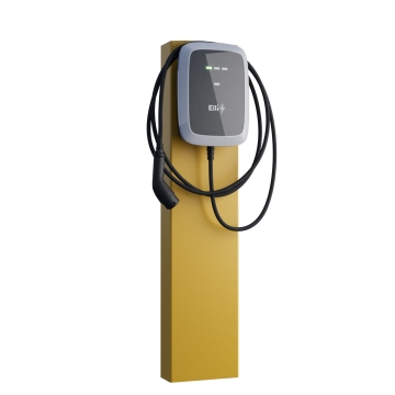 Suport stație de încărcare VW Wallbox StationMaster cu ancoră de sol, galben.