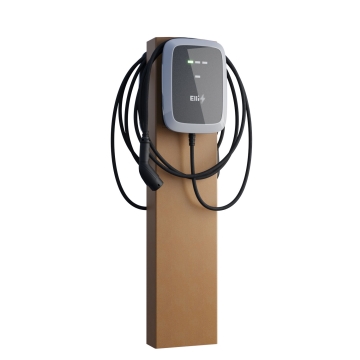 Stație de încărcare VW Wallbox Standfuß StationMaster pentru Două mașini, cu ancoră de sol, aspect rugină