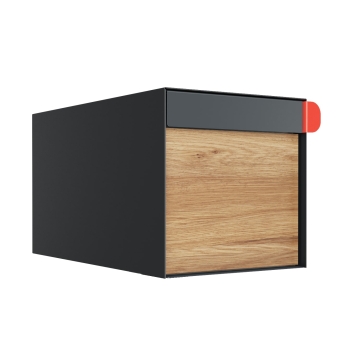 Cutie poștală Americană Big Americano Antracit cu față decor lemn | De perete