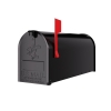 Cutie poștală americană, model US Mailbox, de perete, neagră.