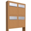 Cutie poștală cu 4 compartimente, model Base, aspect rugină, cu clapă din inox.