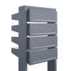 Cutie poștală modulară, model Stairs for Four, gri metalizat.