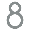 Număr de casă modern „8” - 245 mm, gri metalizat.