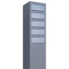 Cutie poștală Monolith pentru cinci, gri, cu clapetă din inox.