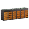 Cutie pentru pubele Egon, pentru 6 pubele de 120 litri, antracit cu front decor lemn.