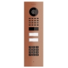 Interfon de apartament încastrat Smart-IN pentru două familii Doorbird D1102KV cu modul tastatură, aspect bronz.